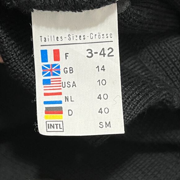 Saint James Womens Duffle Peacoat Pure Wool 10 Black Sweater made in France - Picture 5 of 11